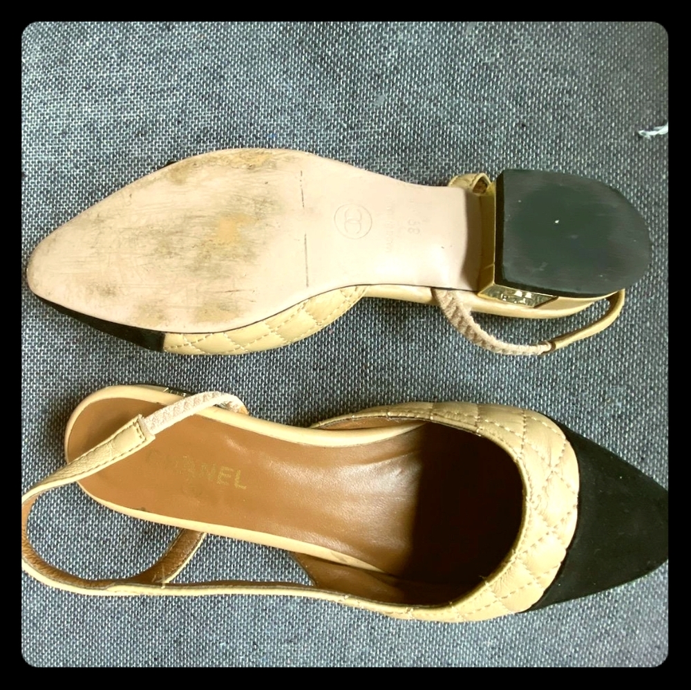 Channel slingback sandals